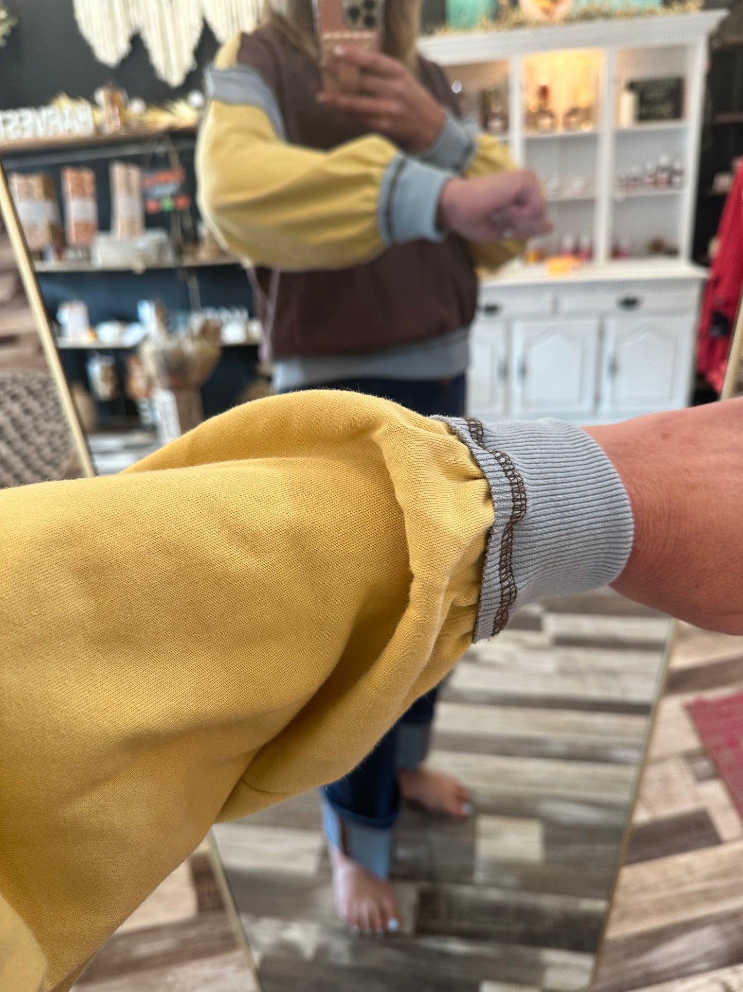 The Lilah Mineral Wash Color Block Pullover