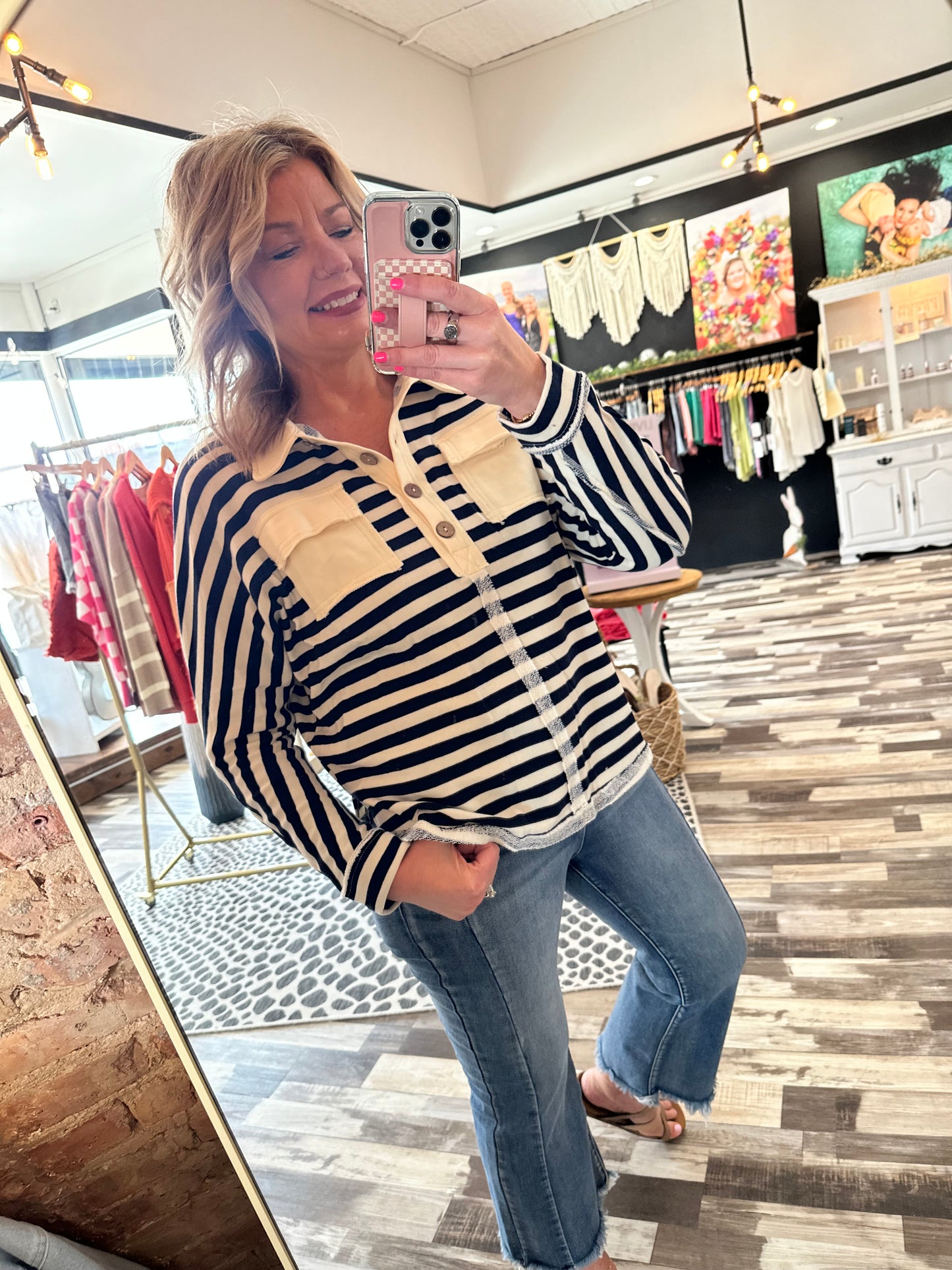 Striped Dolman Pullover