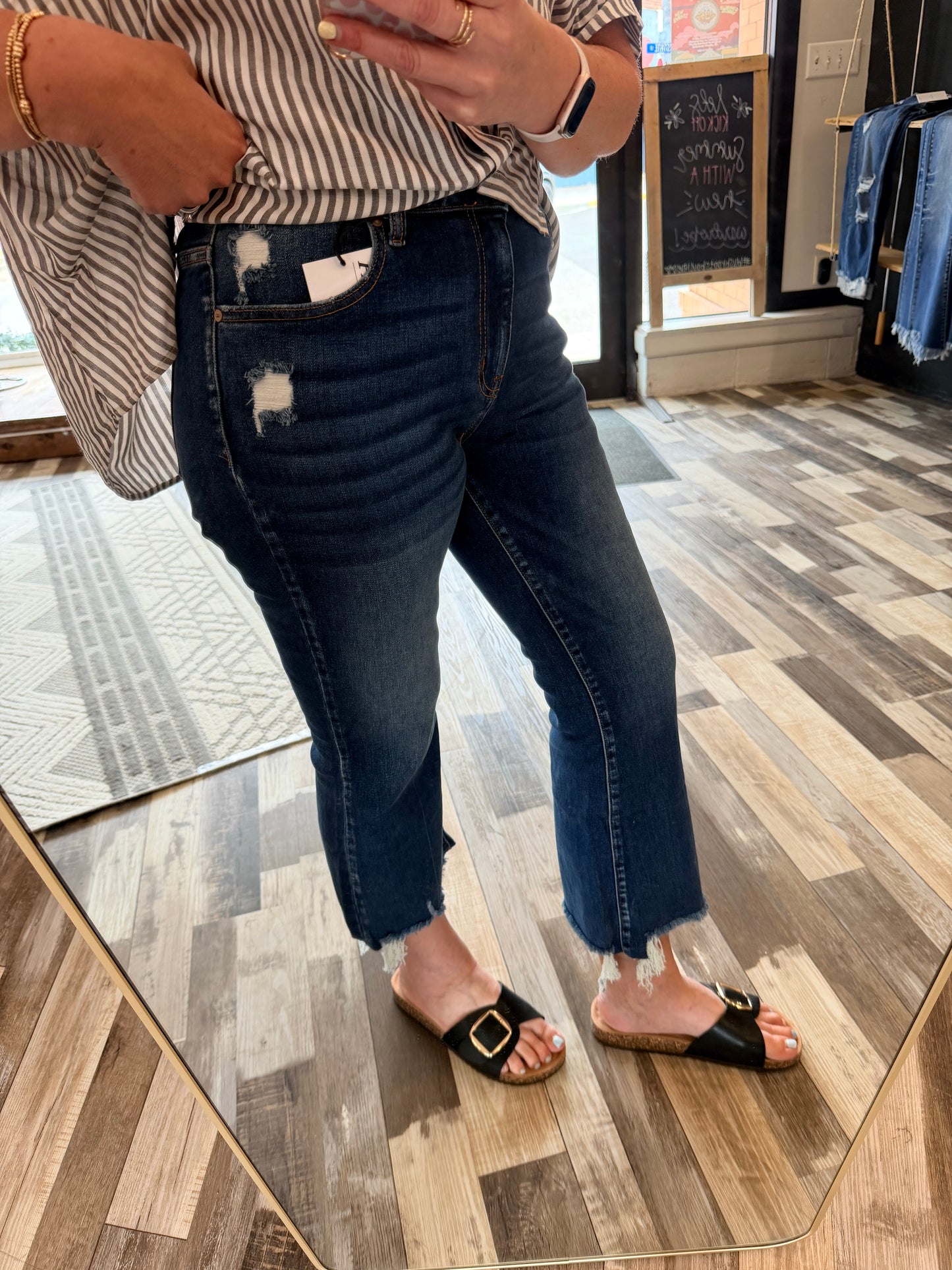 Zenana Kick Crop Flare Denim Jeans