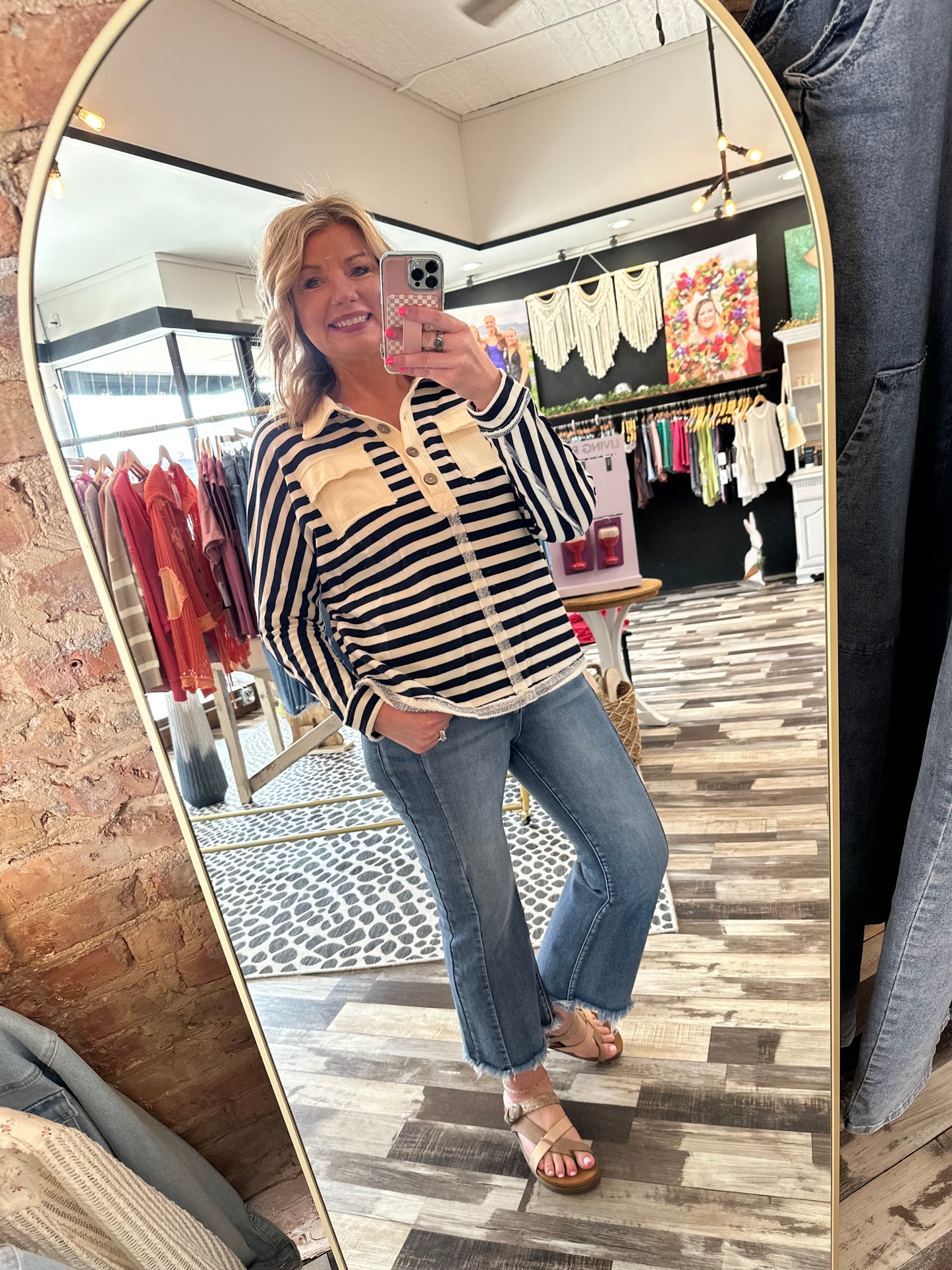 Striped Dolman Pullover
