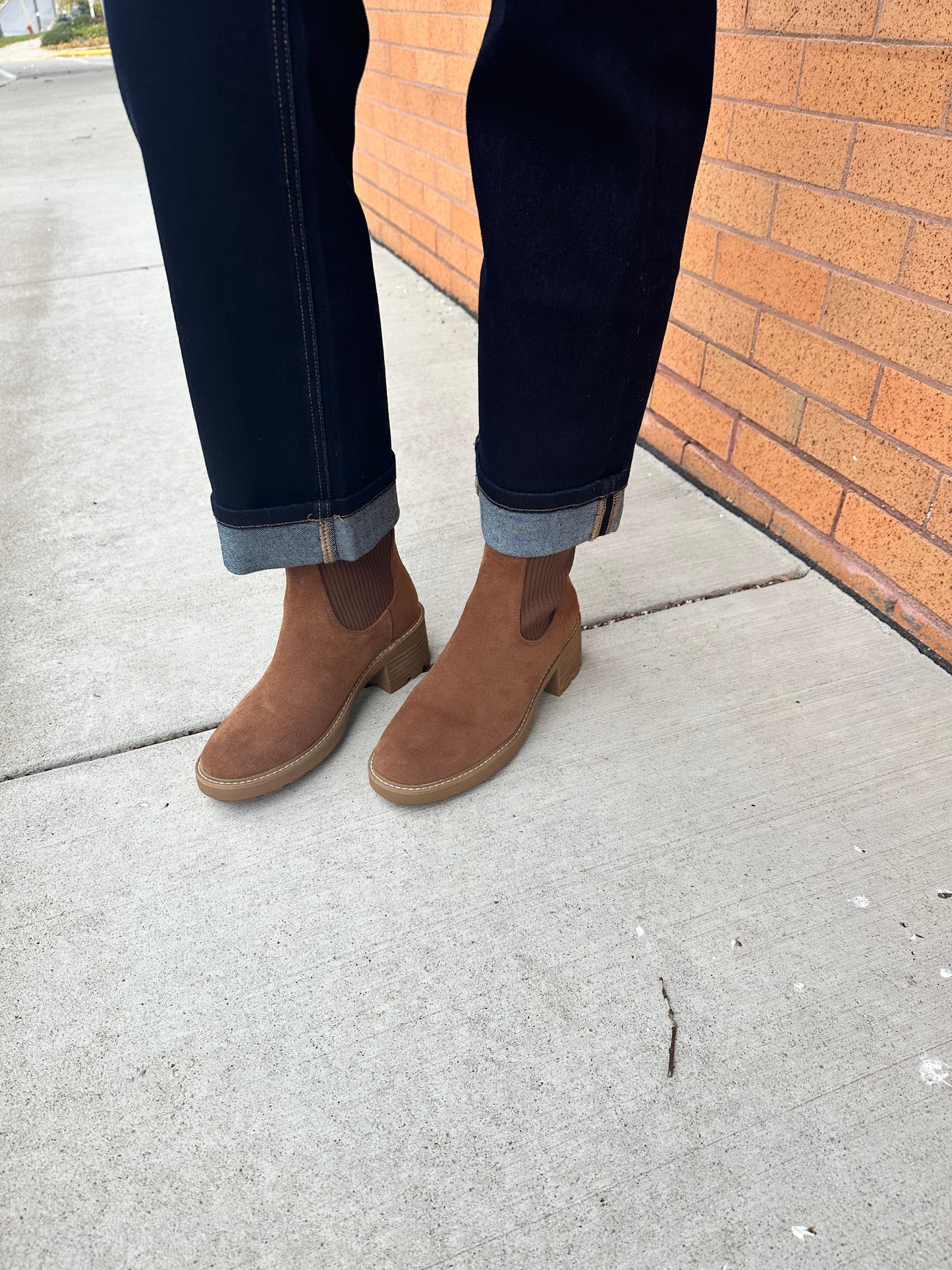 Mica Mid Rise Ankle Straight Cuffed Leg