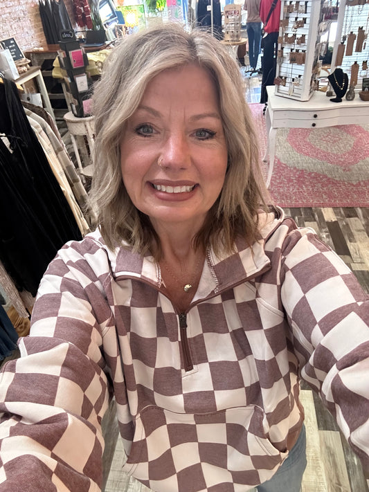 Checkered Easy Does It Pullover