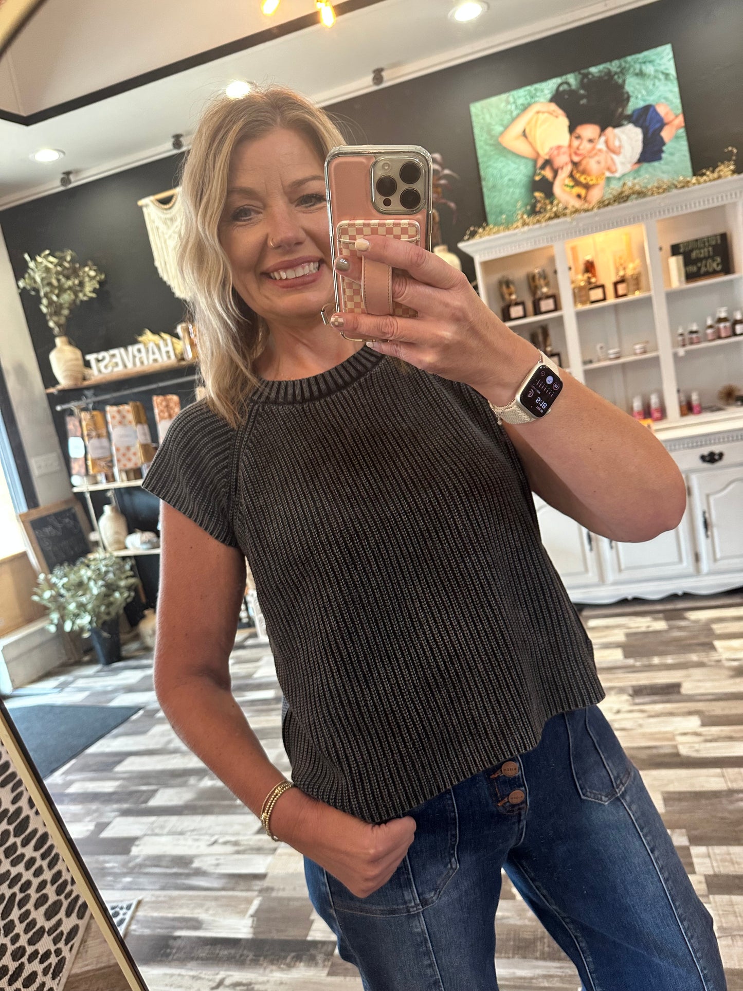 The Savanna Washed Sweater Top