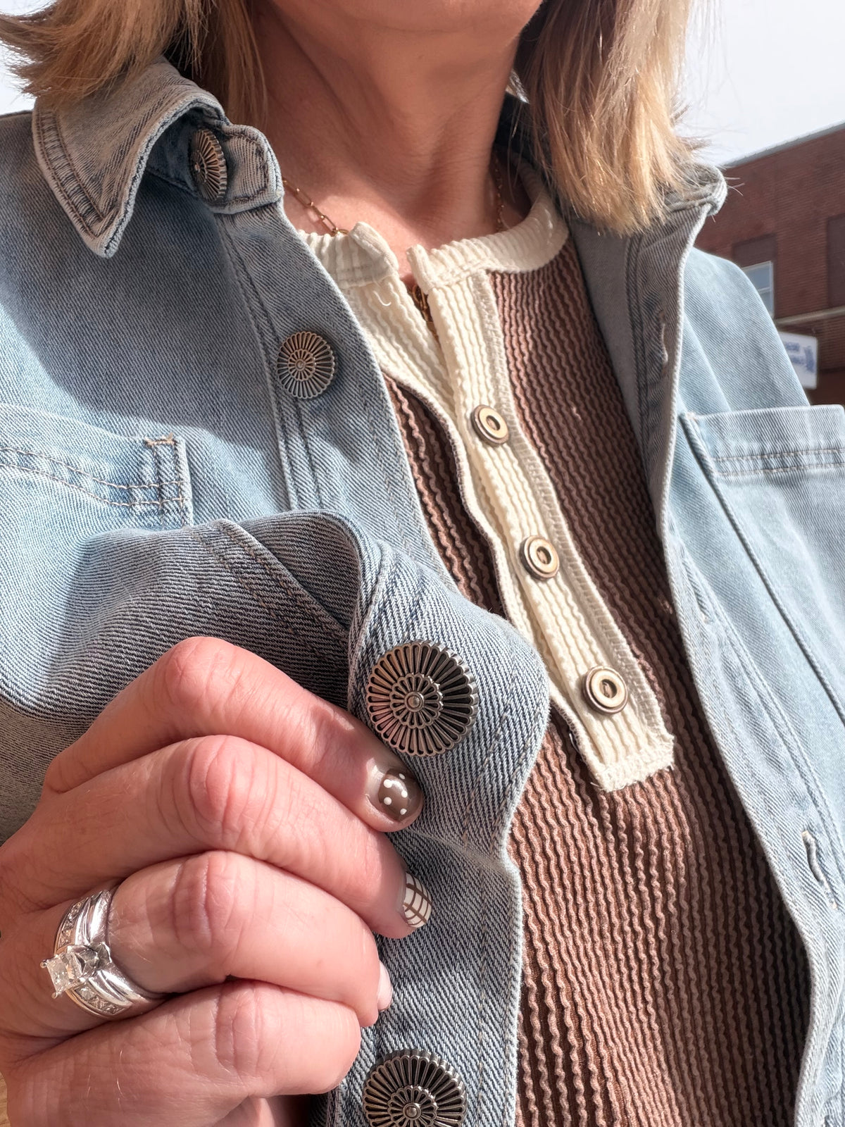 Crisp Morning Oversized Hi/Lo Shacket - Mica