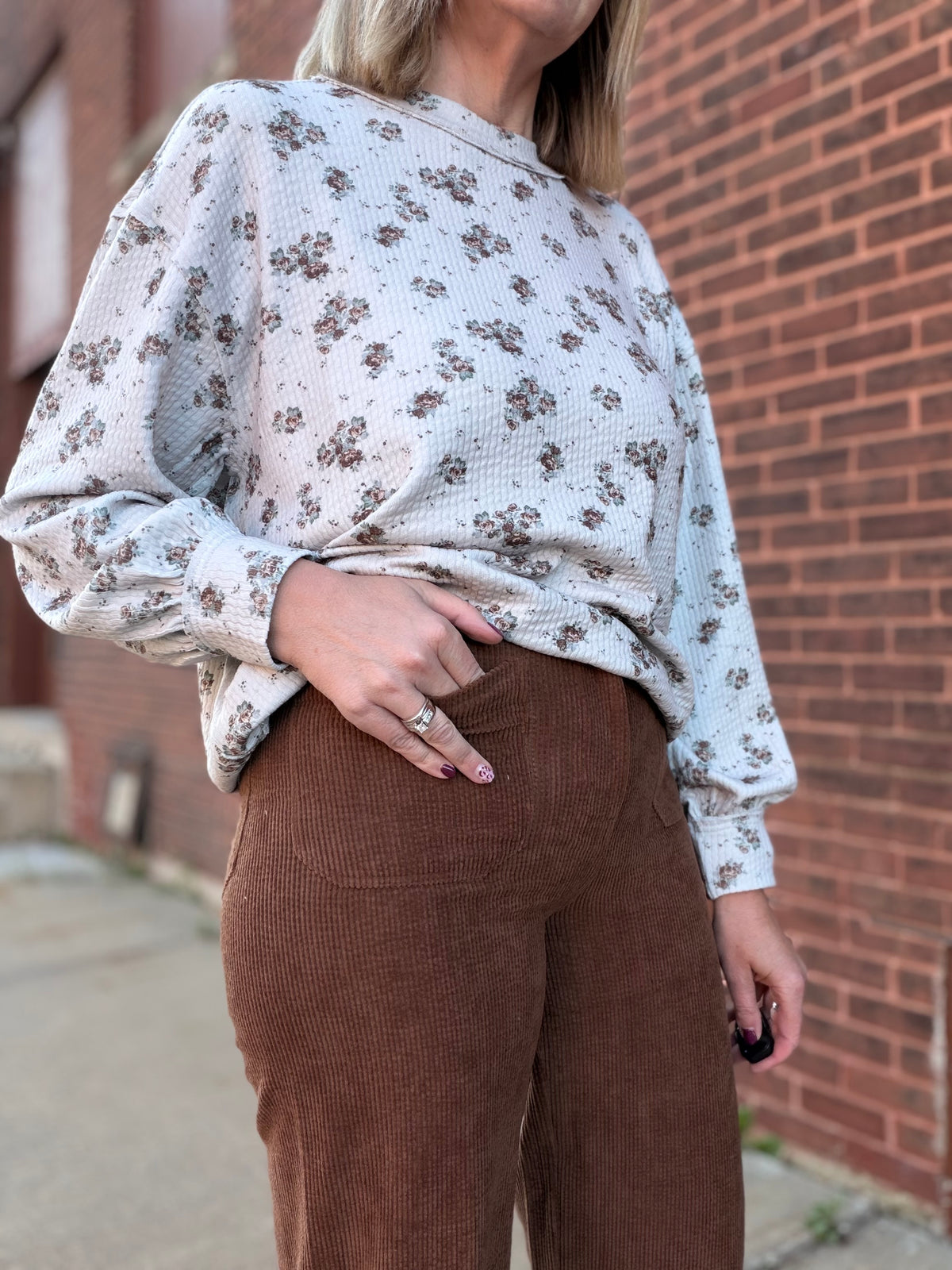 The Golden Hour Stretch Corduroy Wide Leg Crop Pants