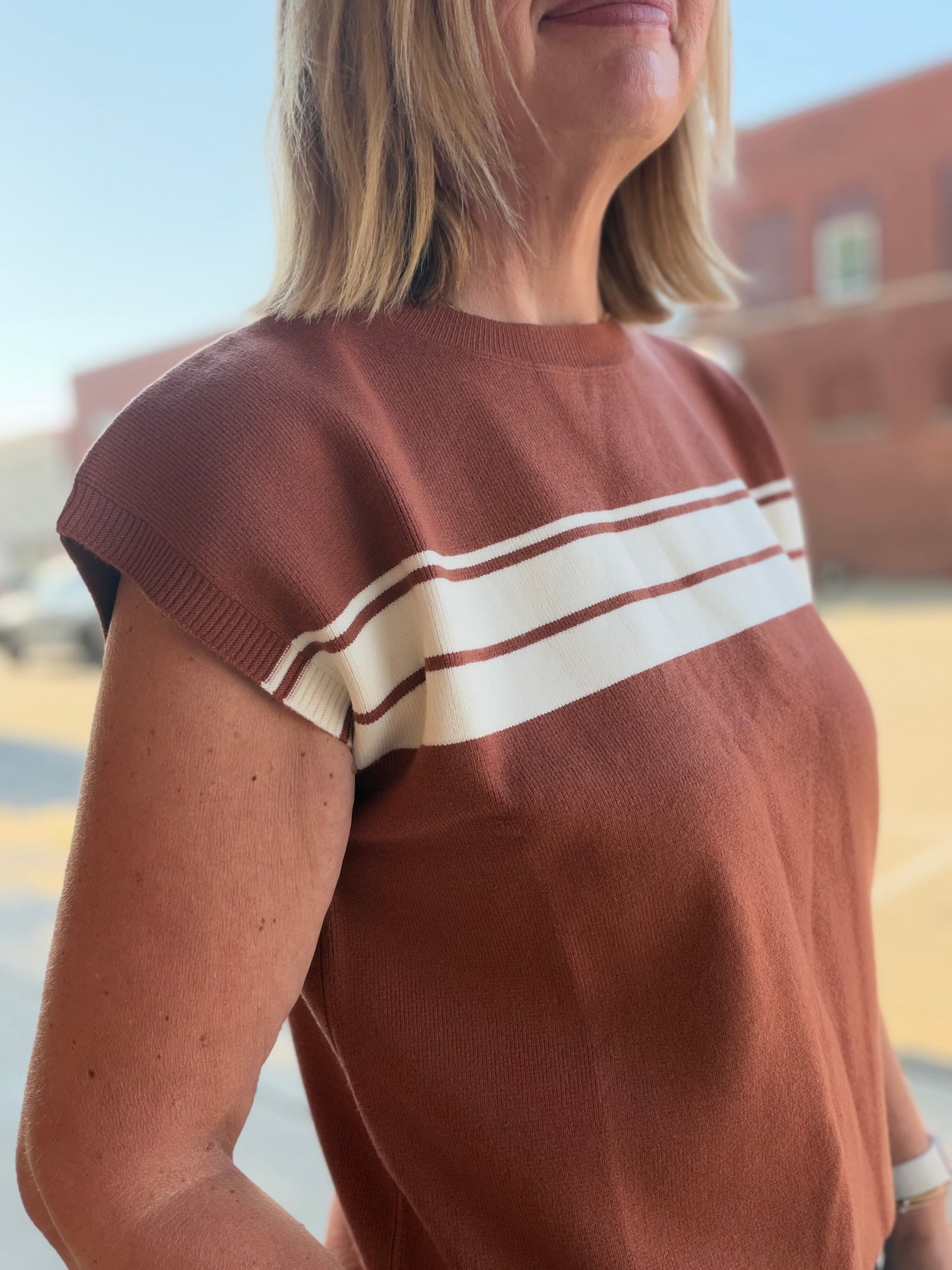 Fall Stripe Sweater Vest