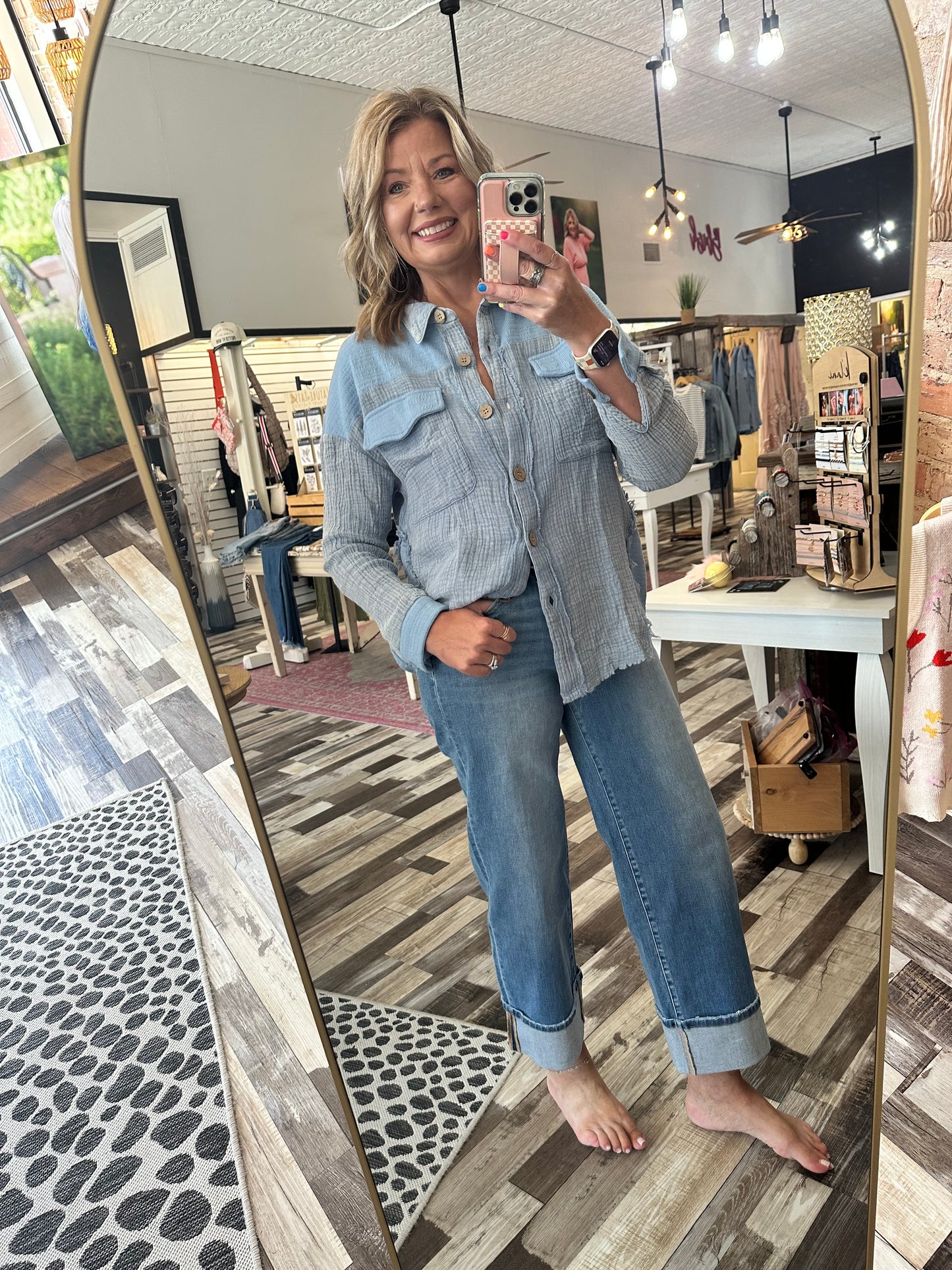 Flying Monkey High Rise Cuffed Wide Jeans