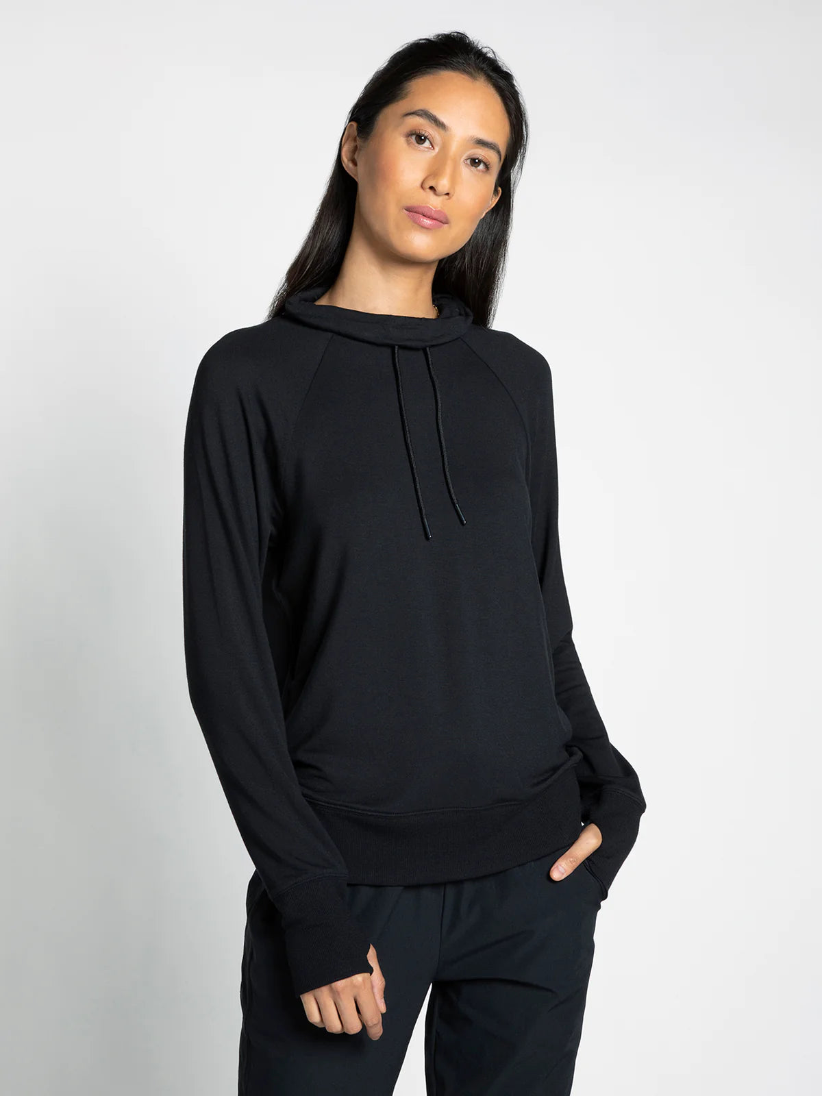 Thread & Supply Elvy Cowl Sweatshirt - Black – Blush Roots Boutique