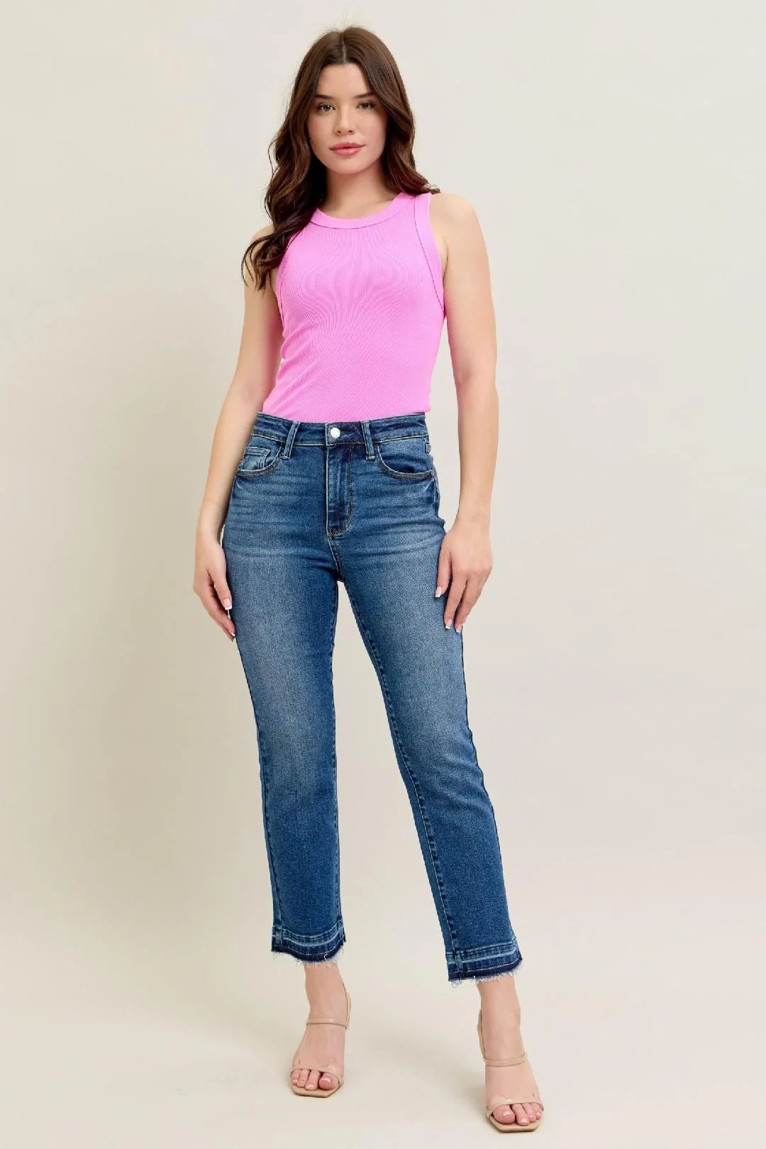 Judy Blue High Waist Release Hem Kick Flare