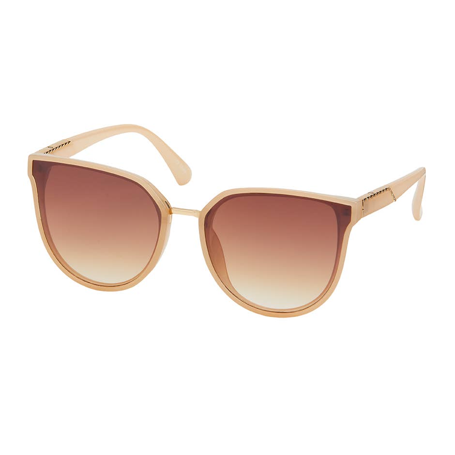 1303 - Jade Inlay Cat Eye Women's Sunglasses