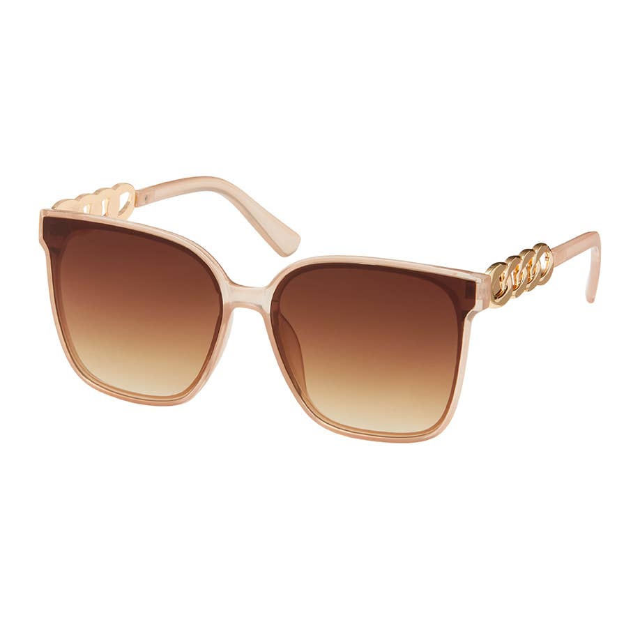 1335 Jade - Oversized W/Metal Design Sunglasses