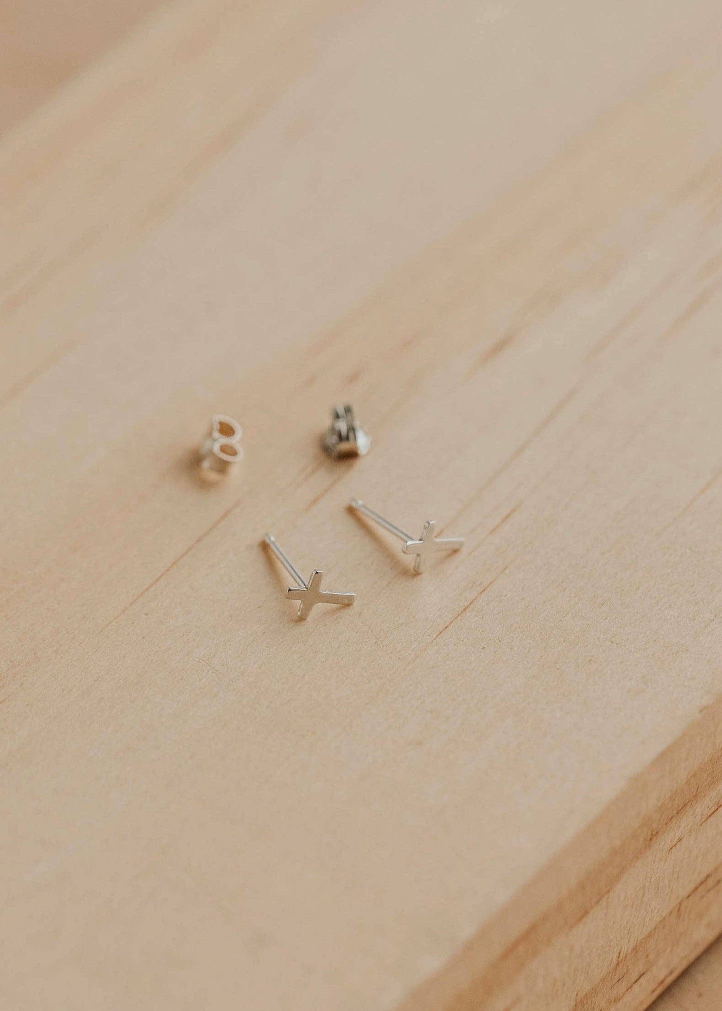 Tiny Cross Studs | 14K Gold Fill