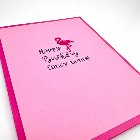 Birthday Fancy Pants Flamingo Card