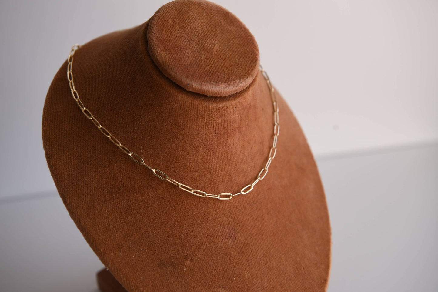 Amber Sunset Paperclip Chain Necklace