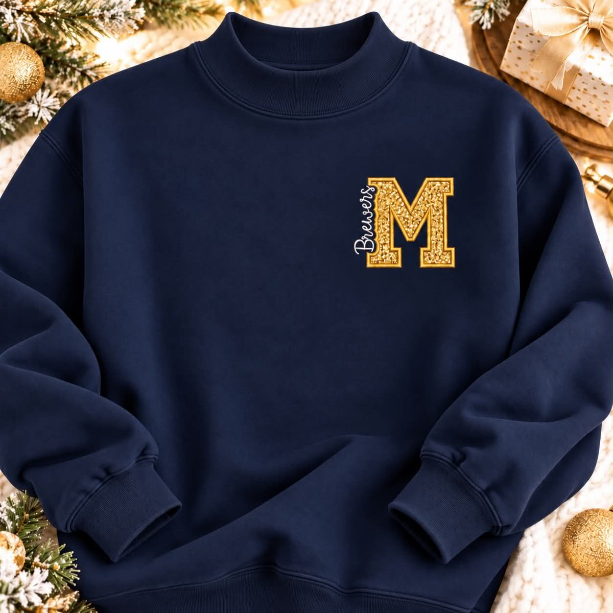PRE-ORDER - Milwaukee Brewers Mock Neck w/glitter M