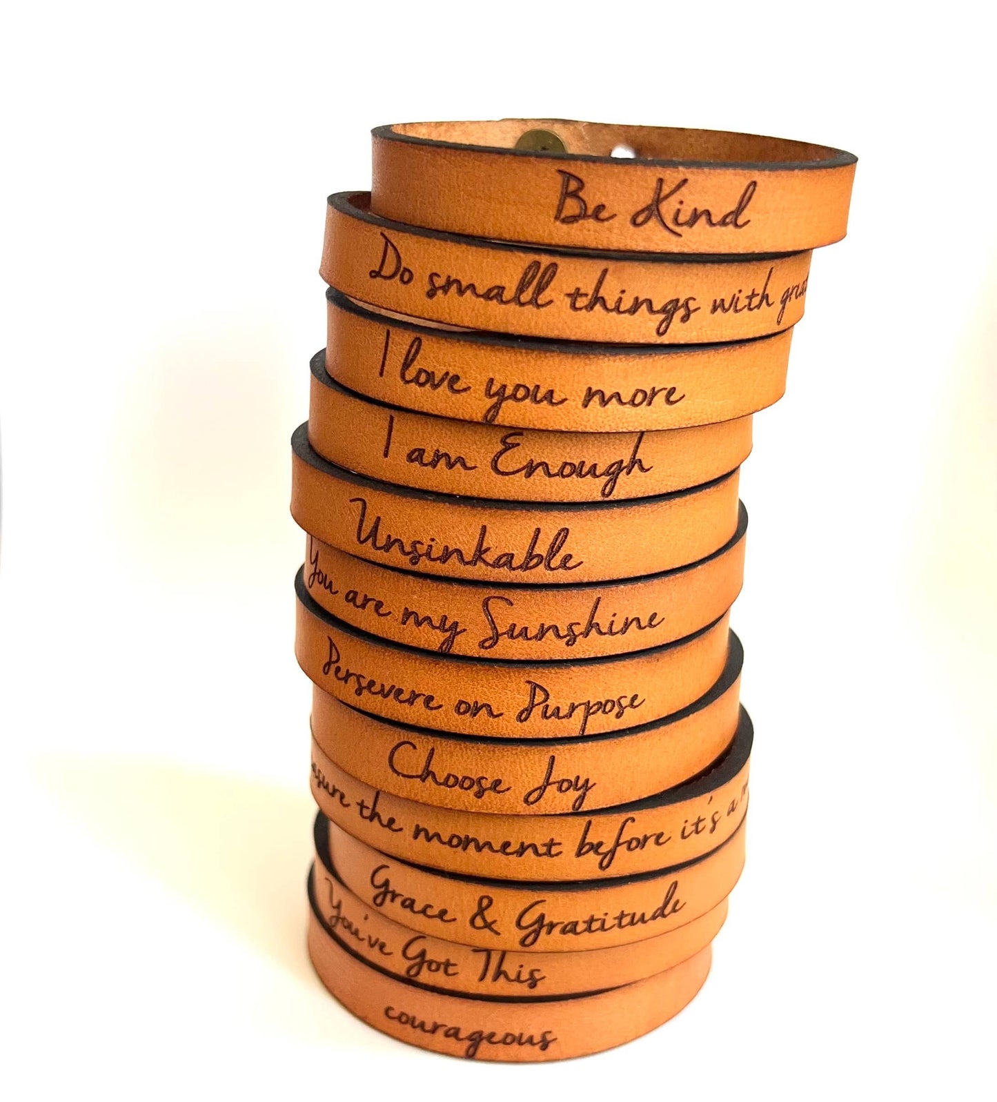 Encouragement Thin Leather Bracelets