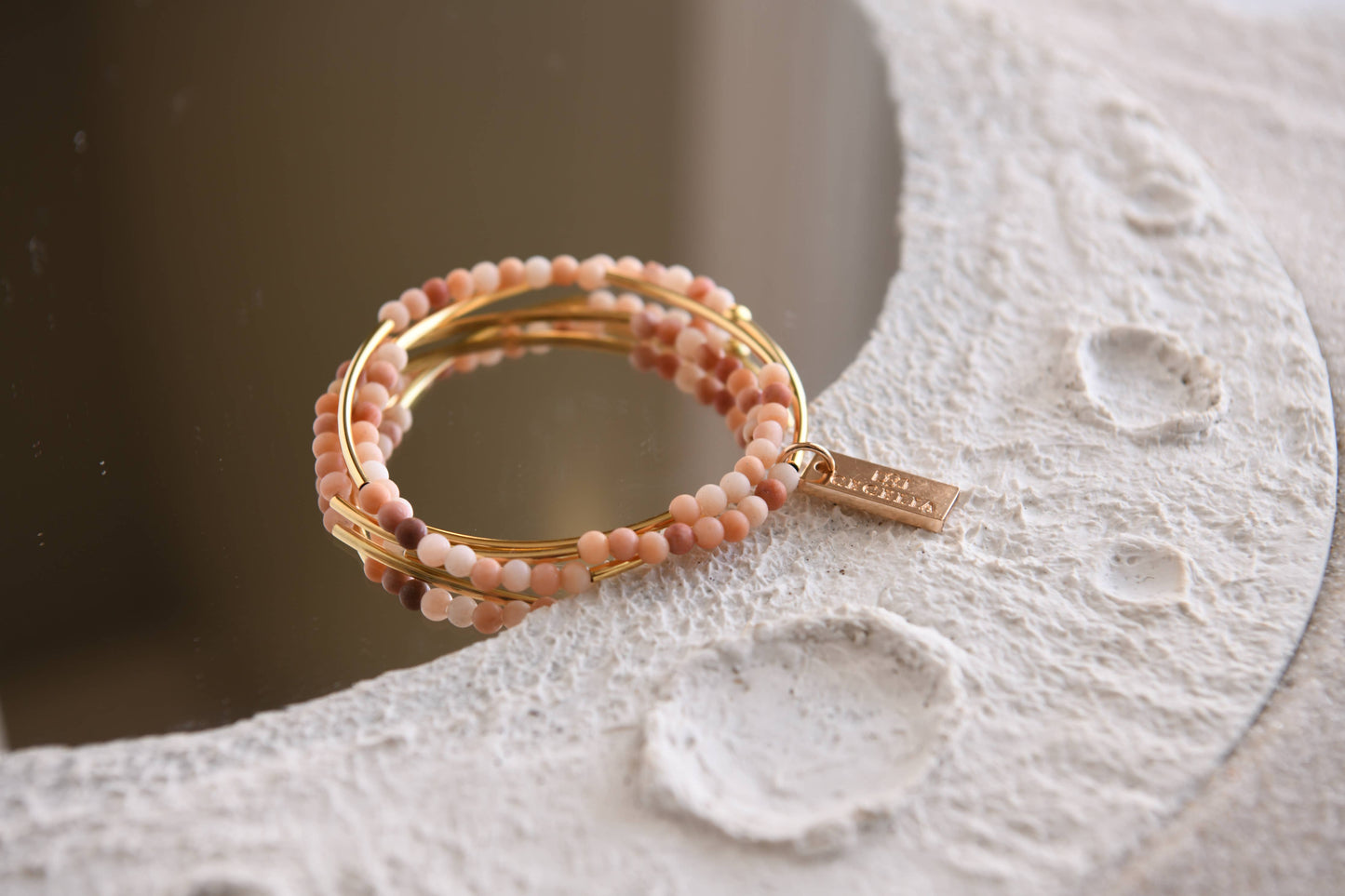 Gemstone and Gold Plated Triple Wrap Bracelets