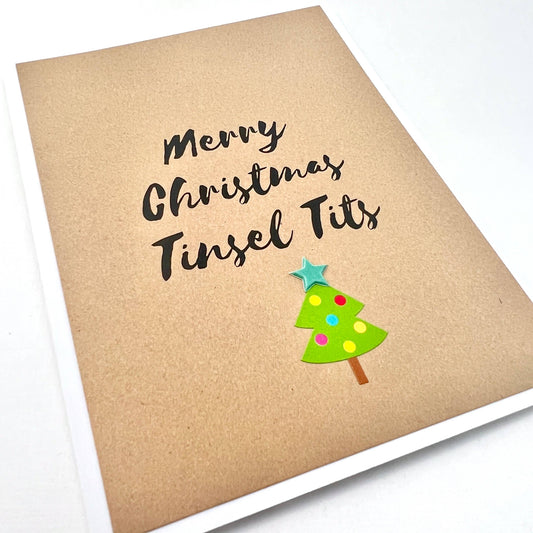 Holiday Merry Christmas Tinsel Tits card