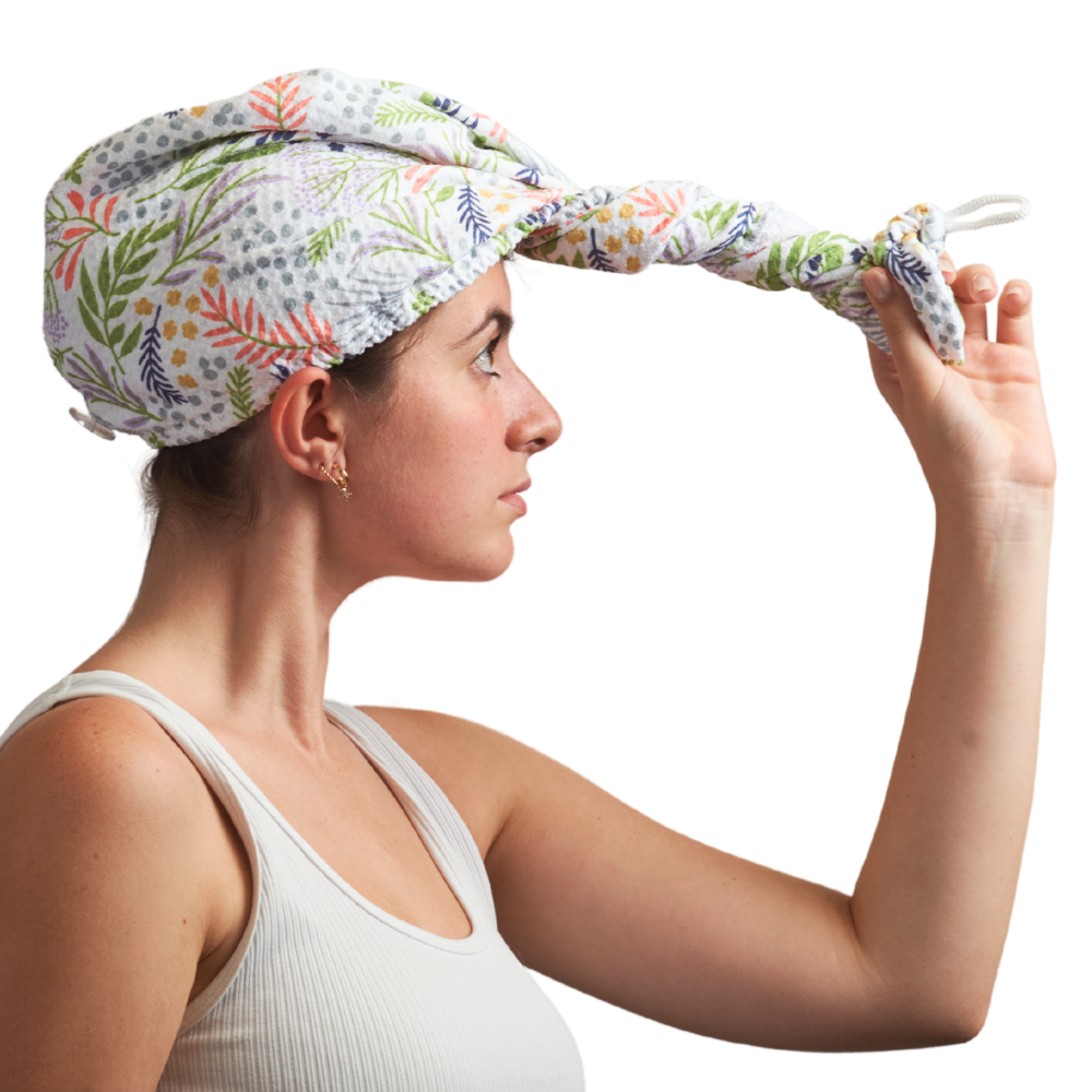 Hair Towel Wrap - Floral in Lilac