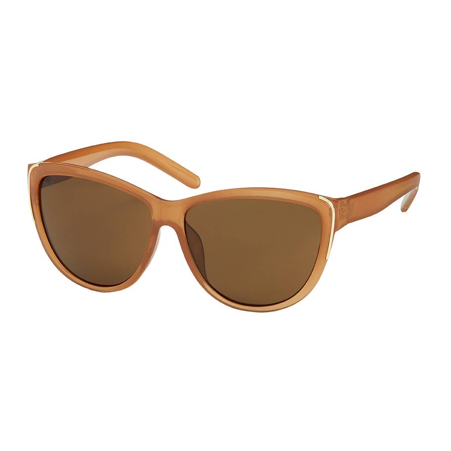 1259 Rose- Cat Eye Gold Accents Sunglasses