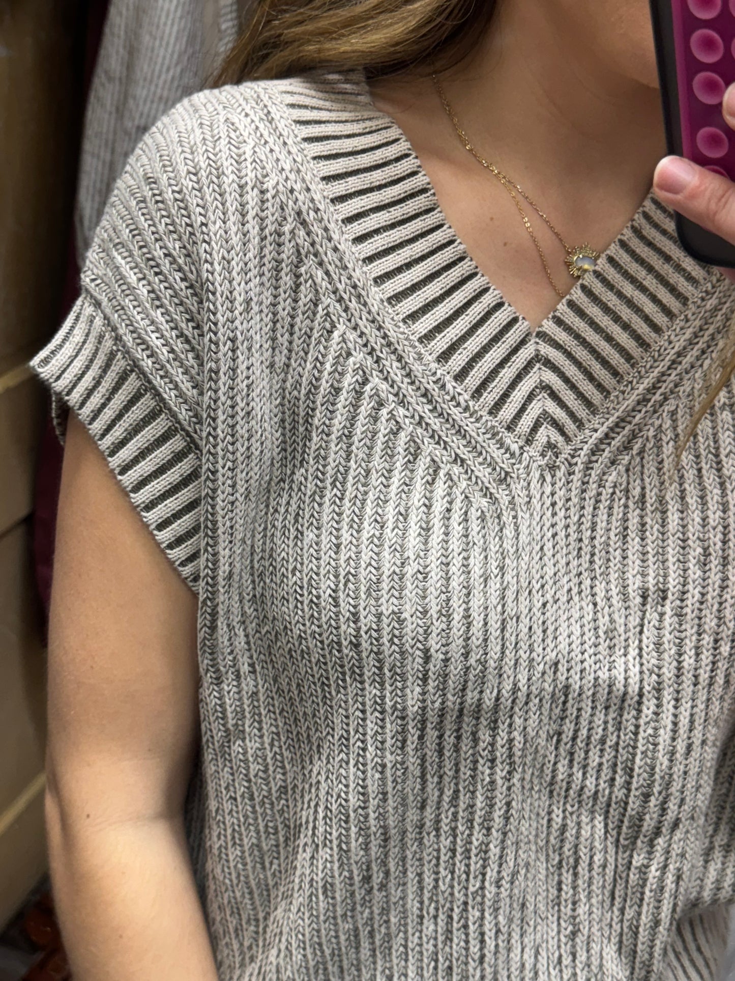 Let's Take A Trip Vneck Two Toned Vest