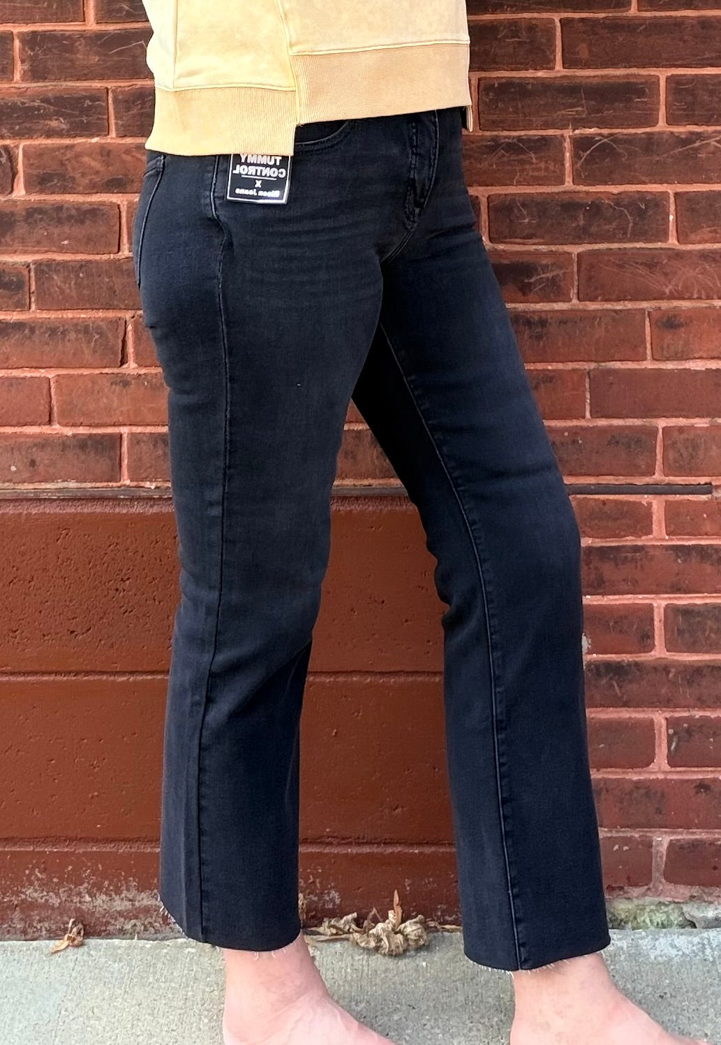 Risen Tummy Control Mid Rise Crop Straight Jean