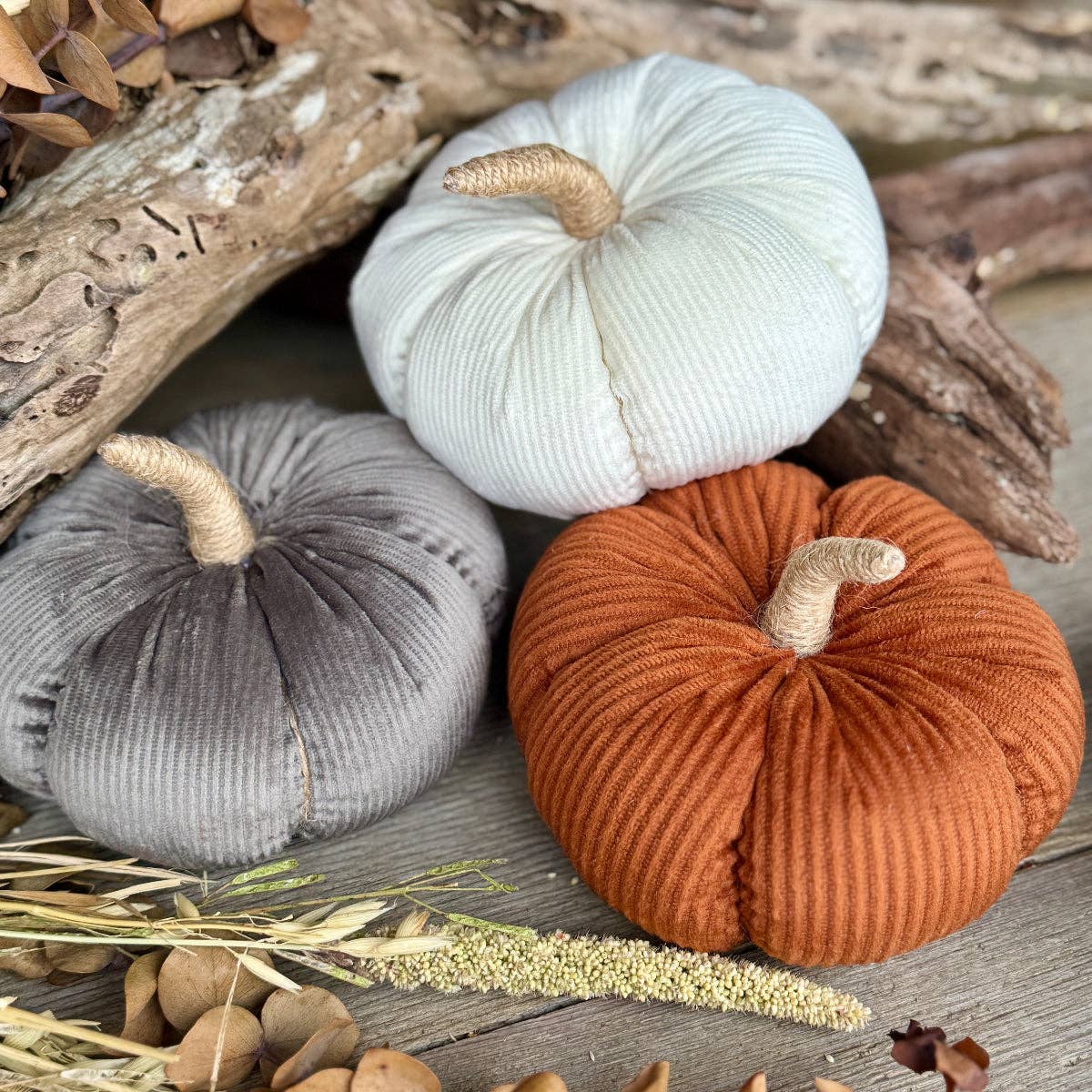 Med. Gray Corduroy Pumpkin