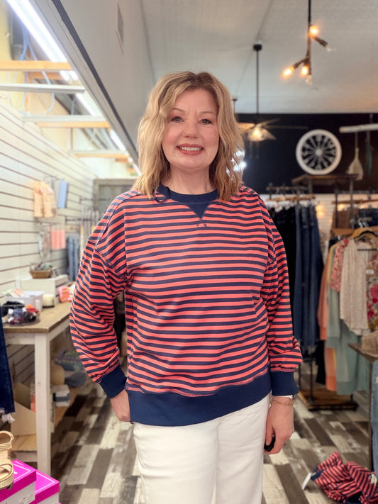 Our Comfy Casual Striped Oversized Knit Top