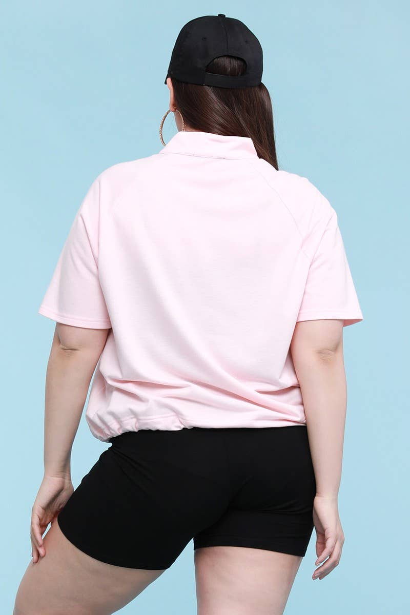 Pullover Sweatshirt with Zip Front