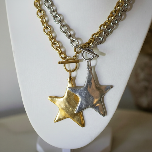 Starlight Toggle Necklace - Gold & Silver Star Charm | Deep South Originals