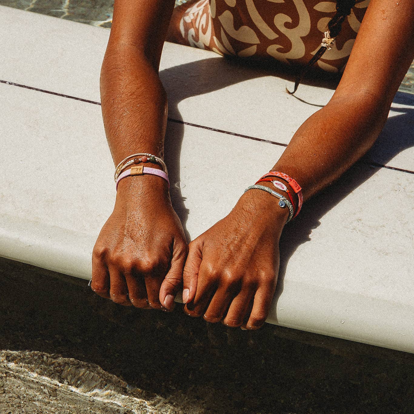 "Roxy Pink Tropics" Pink & Coral Island Vibe Hair Tie Bracelets