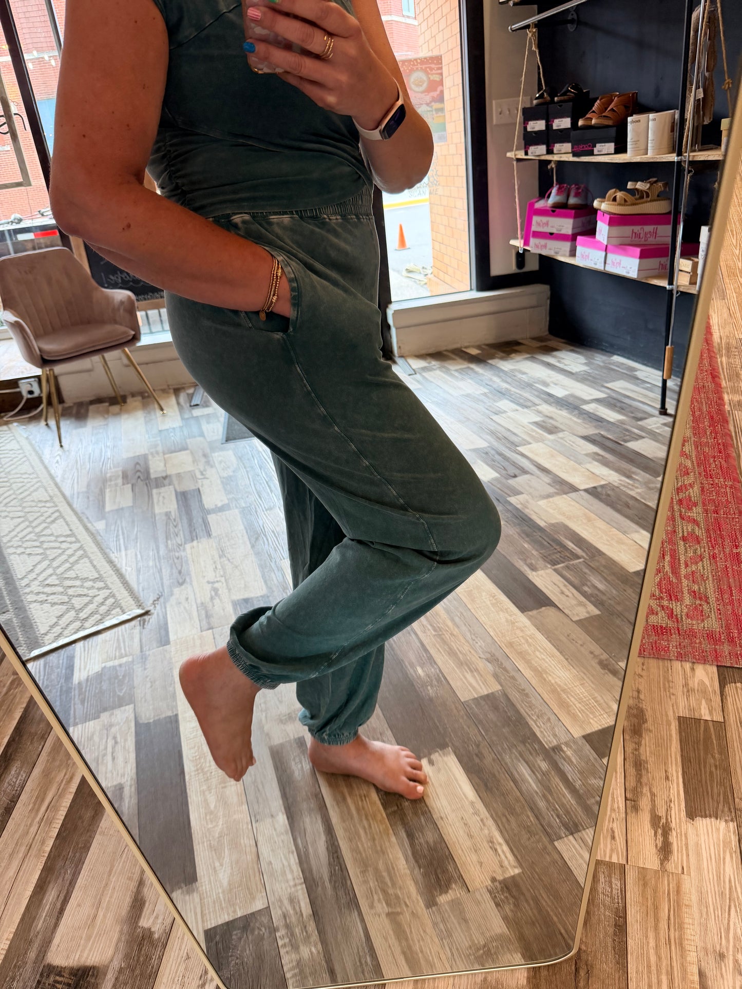It's a Vibe Rolled Sleeve Wrap Front Top & Jogger Set