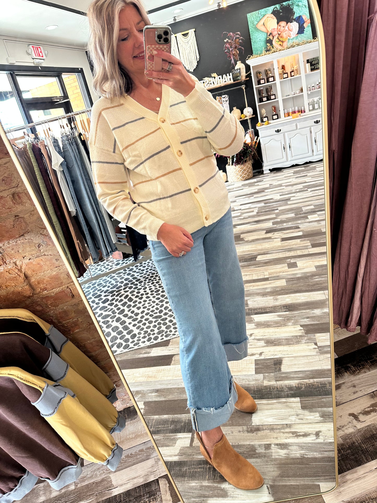 The Tessa Striped V-Neck Cardigan