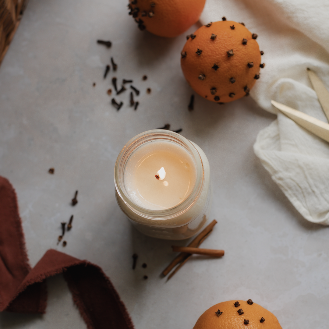 Sweet Orange & Clove - Soy Wax Mason Jar Candle
