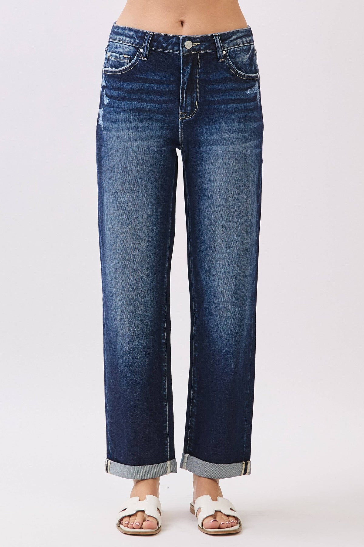 Petra High Rise Comfort Baggy Straight Leg w/Cuffed Hem