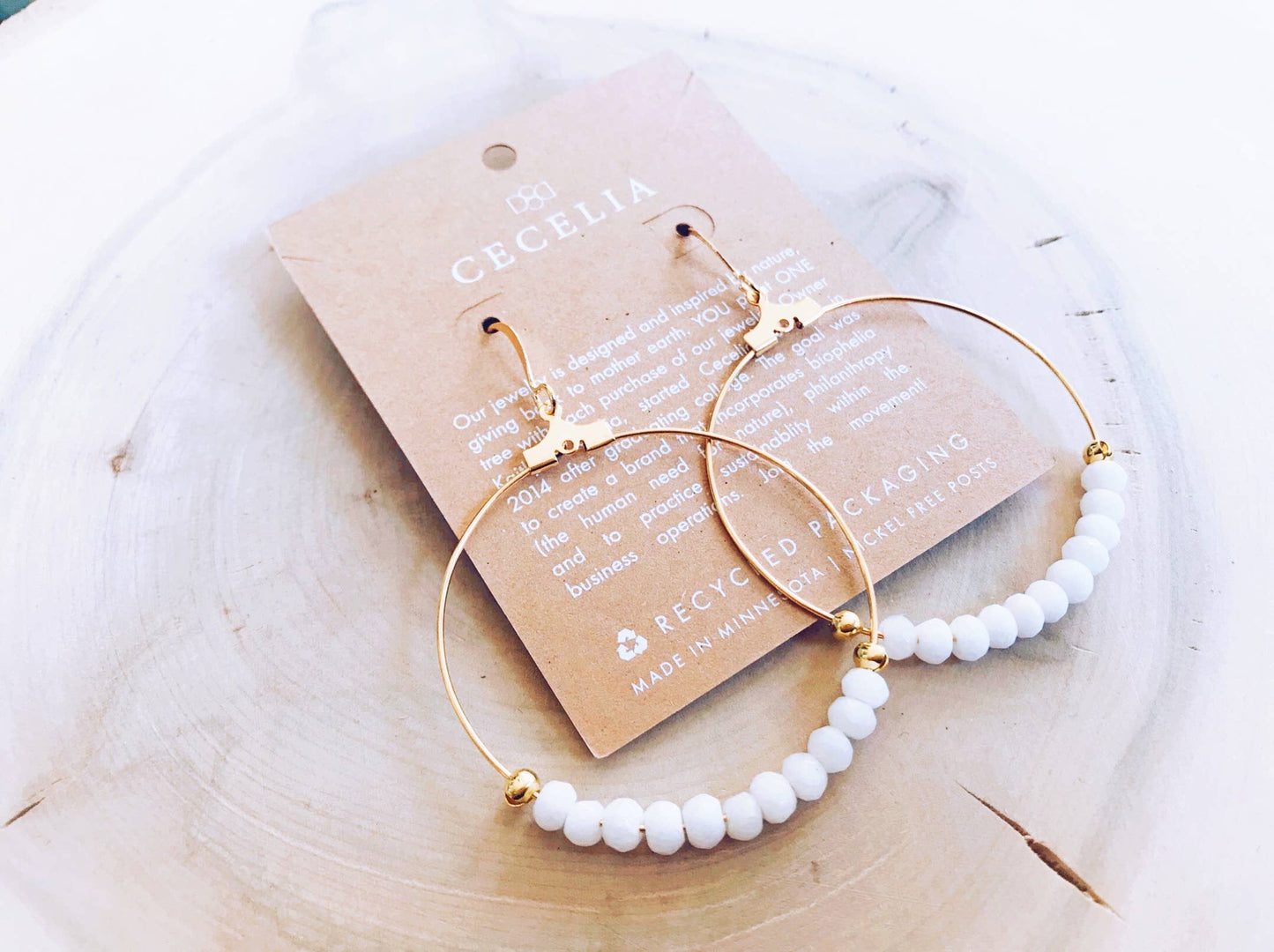 Gemstone and Gold Plated Hoop Earrings