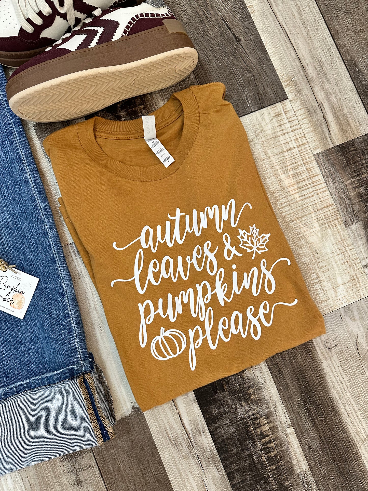 Autumn Leaves & Pumpkins Please Graphic Tee