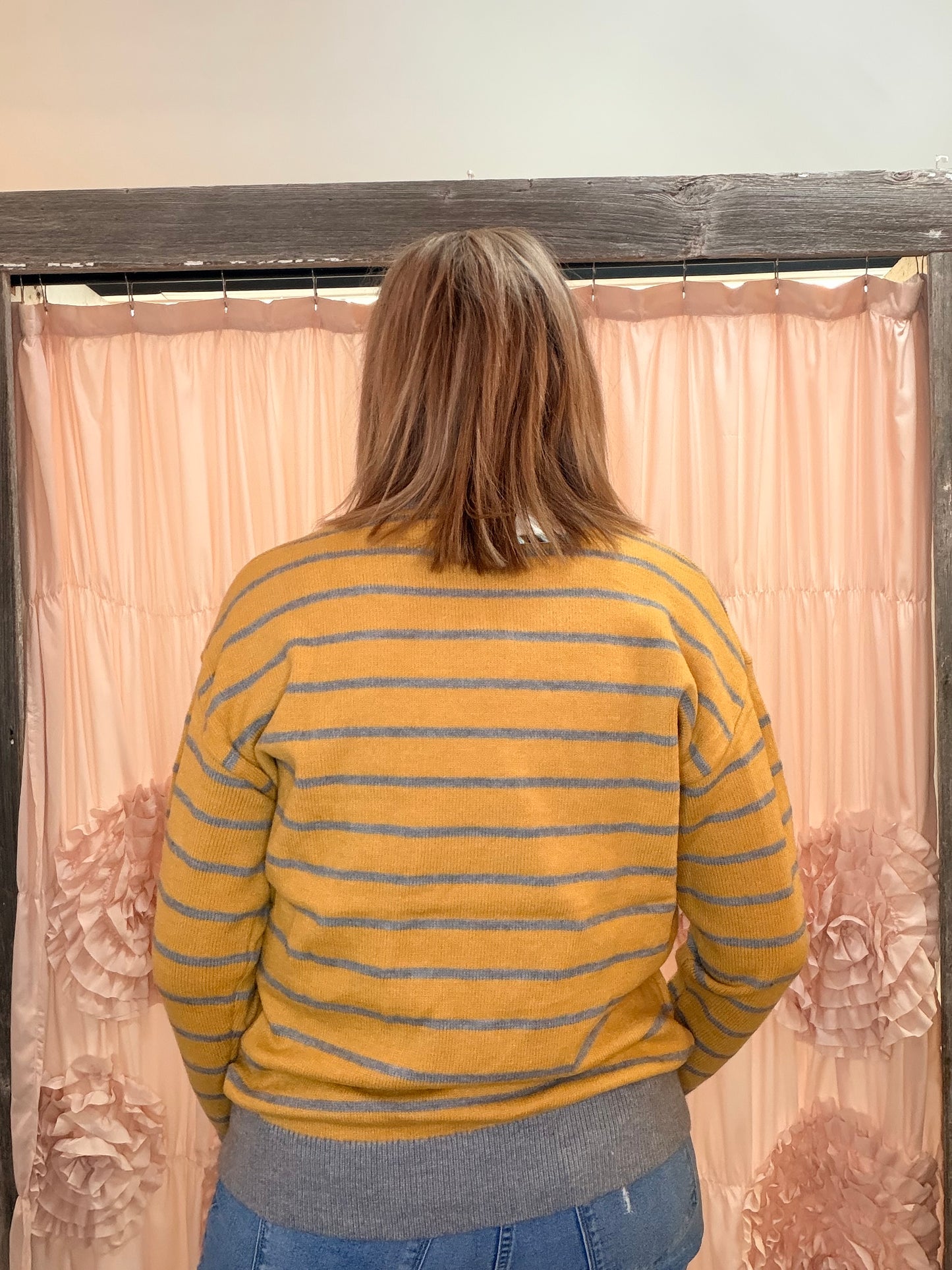 Daisy Patched Striped Sweater