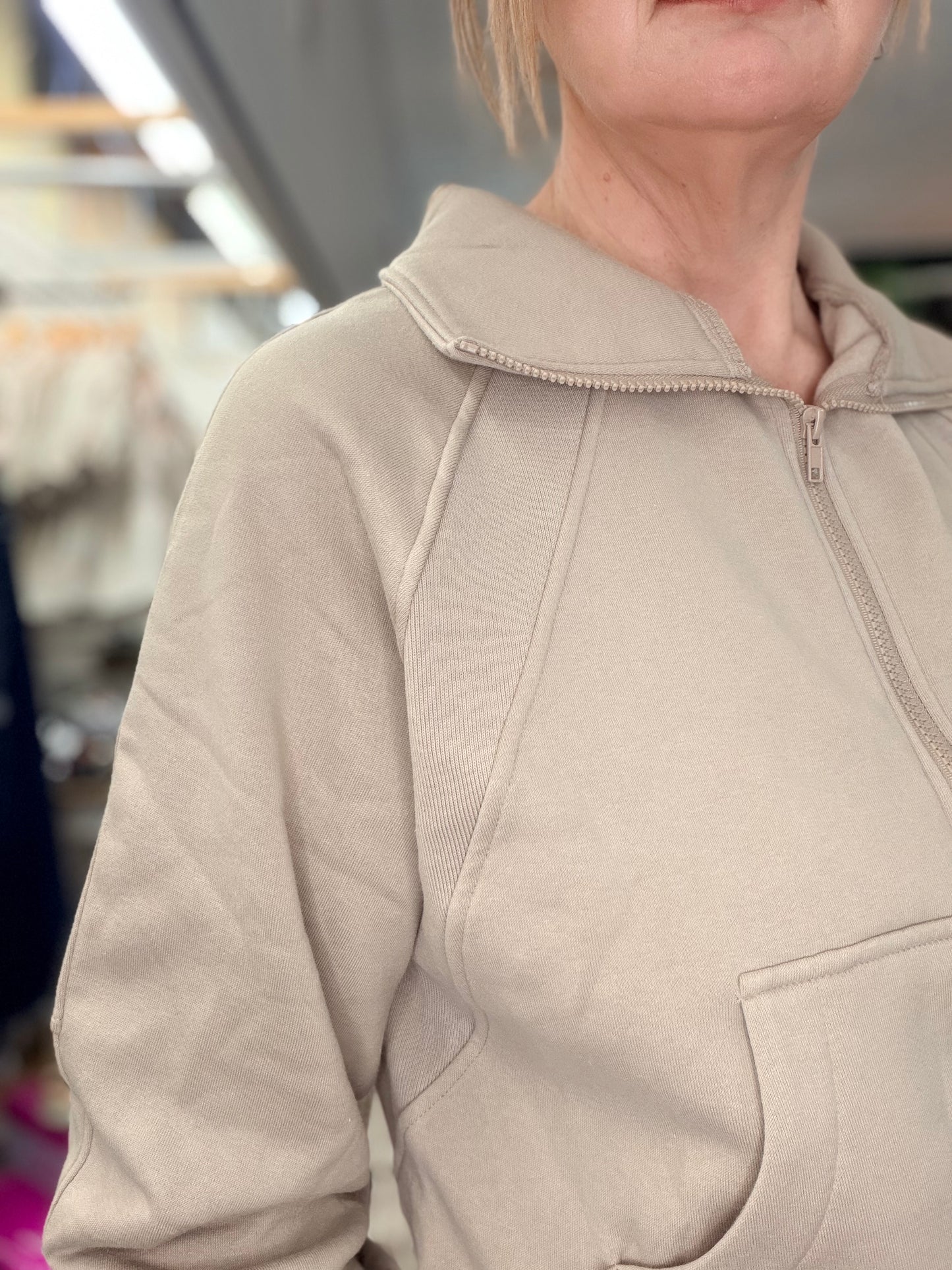 Cozy Half Zip Kangaroo Pocket Pullover