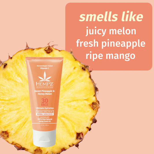 Hempz Sweet Pineapple & Honey Melon Herbal Facial Sunscreen SPF 30