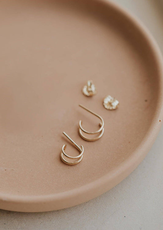 Double Up Posts | 14kt Gold Fill + Sterling Silver