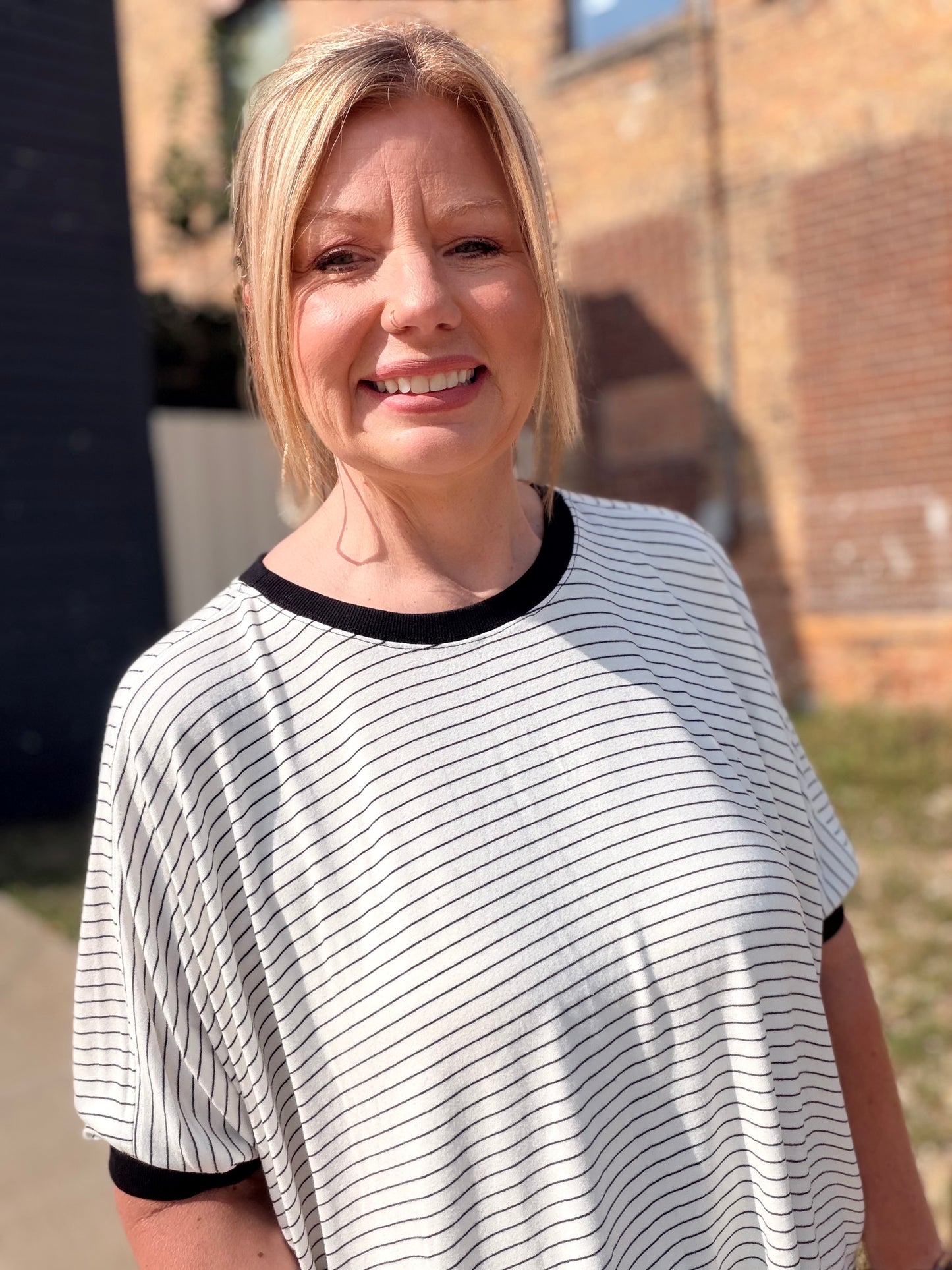 Striped Oversized Dolman Top