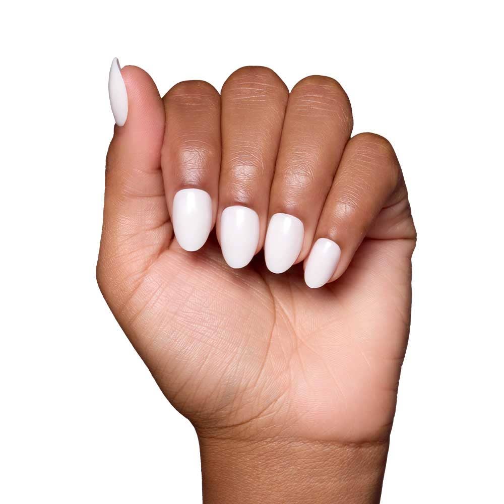 White Swan Press-On Nails | Short Oval Solid Holiday Nails