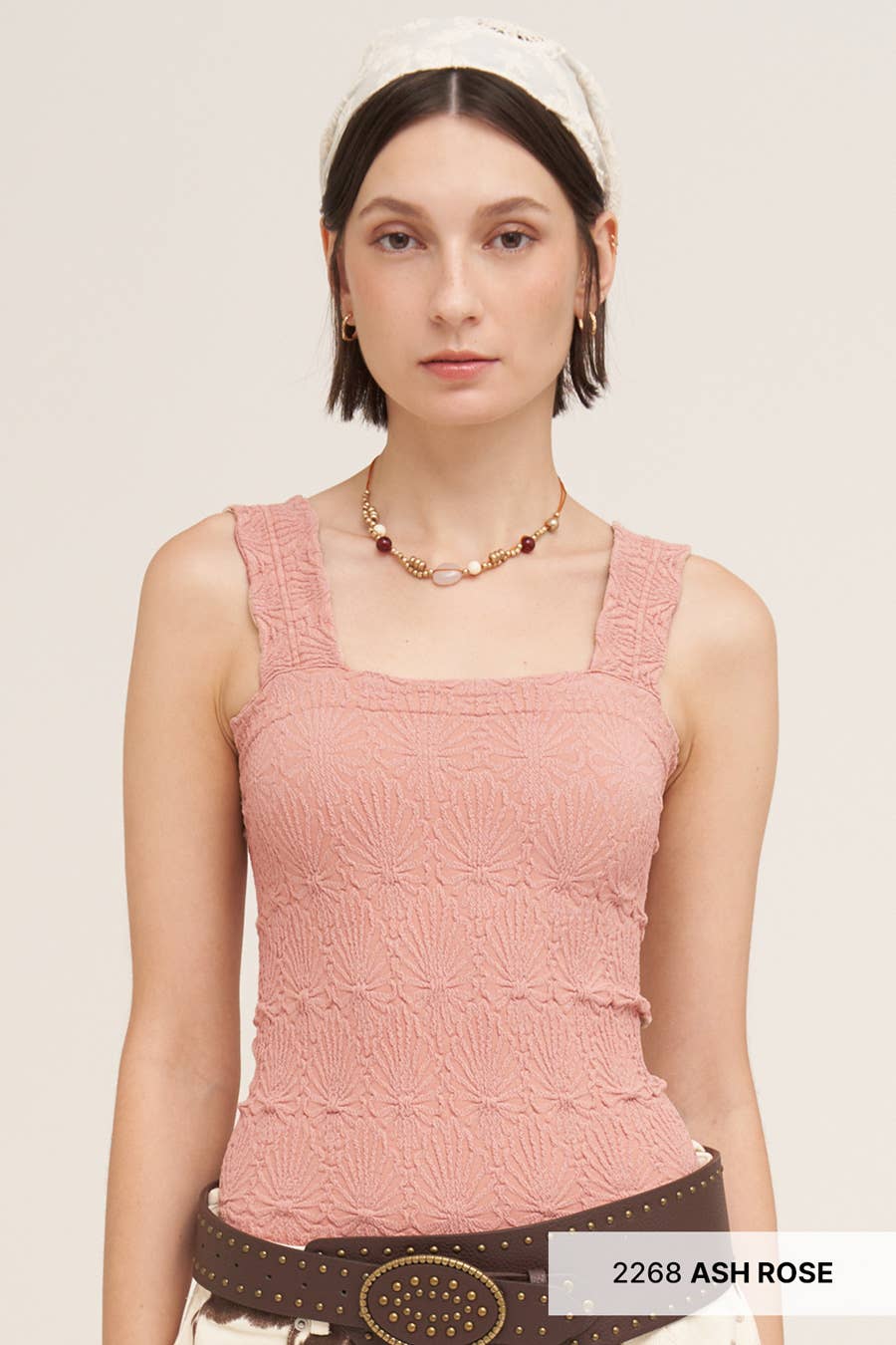 NikiBiki Lace Textured Square Top