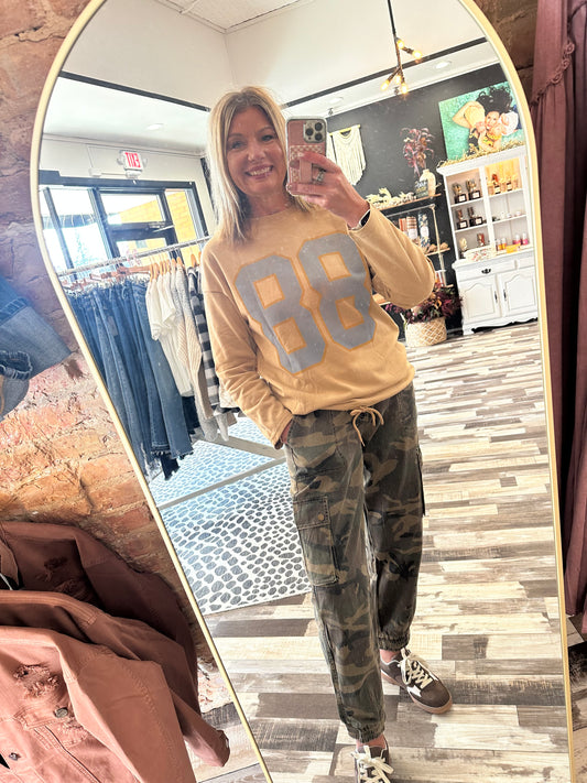 Hey 88!! Number Game Day Long Sleeve Drawstring Pullover