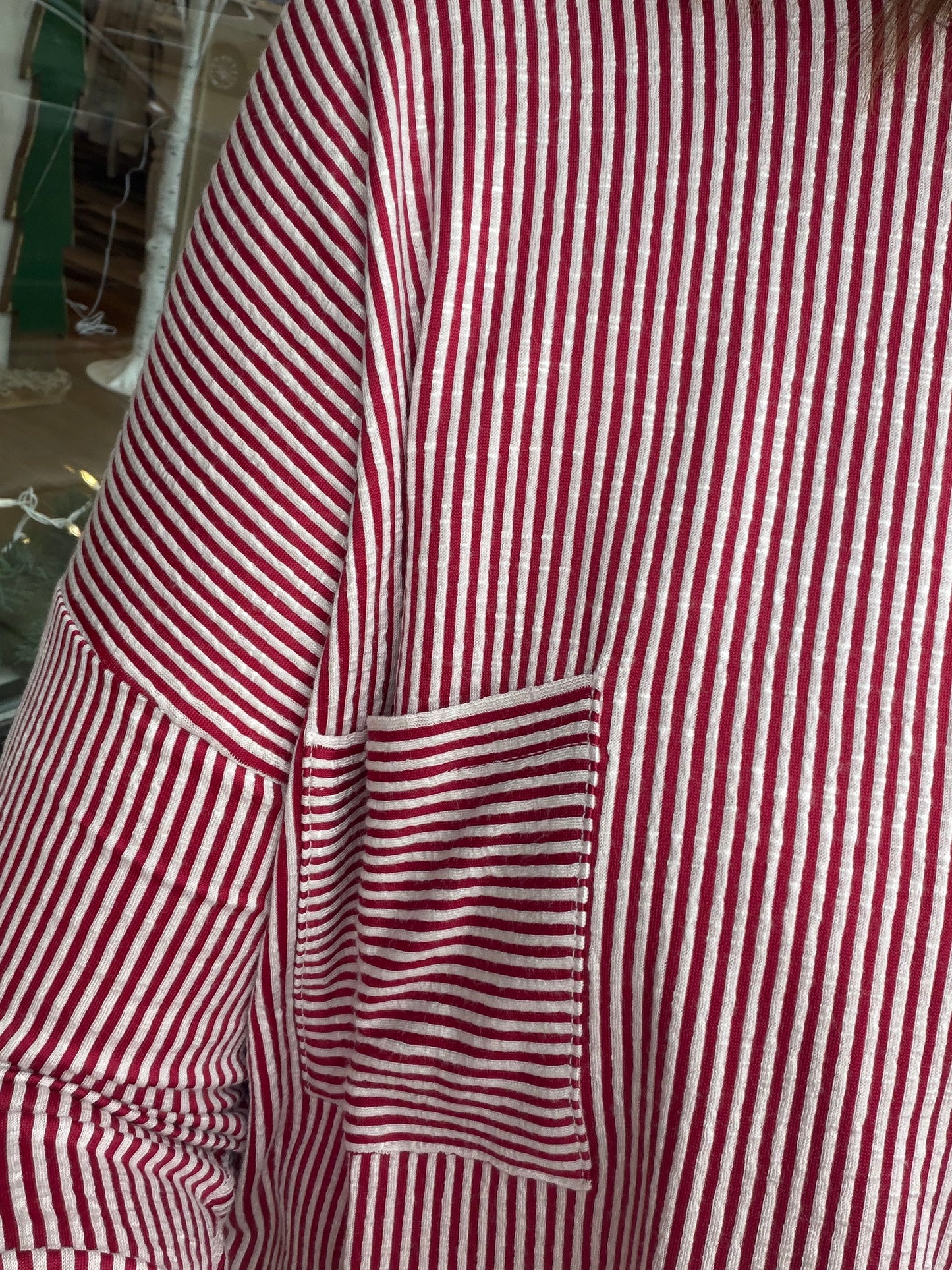 Ribbed Striped Oversized Top