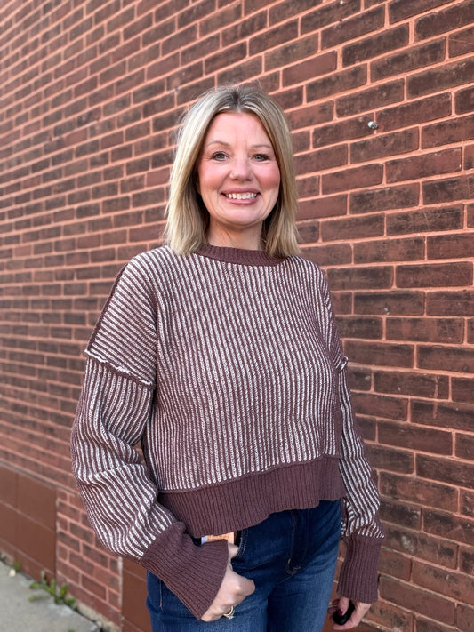 The Cozy Crush Two Tone Stripe Sweater