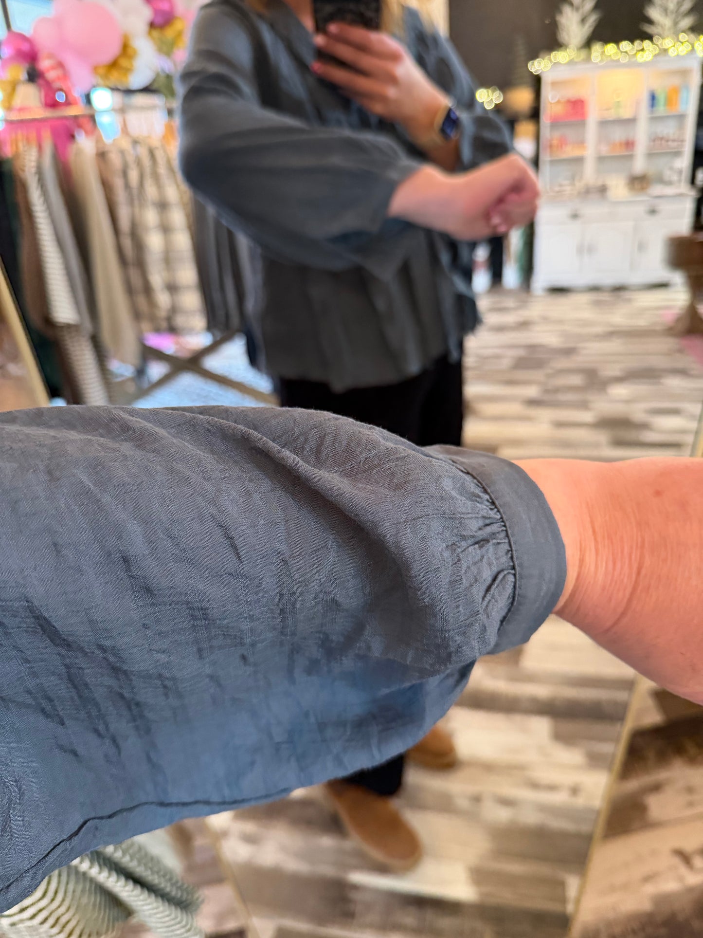 V-neck Ruffle Long Sleeve Blouse