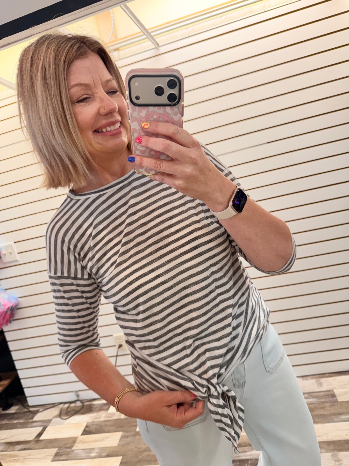 Back to Basics Striped Knot Tee