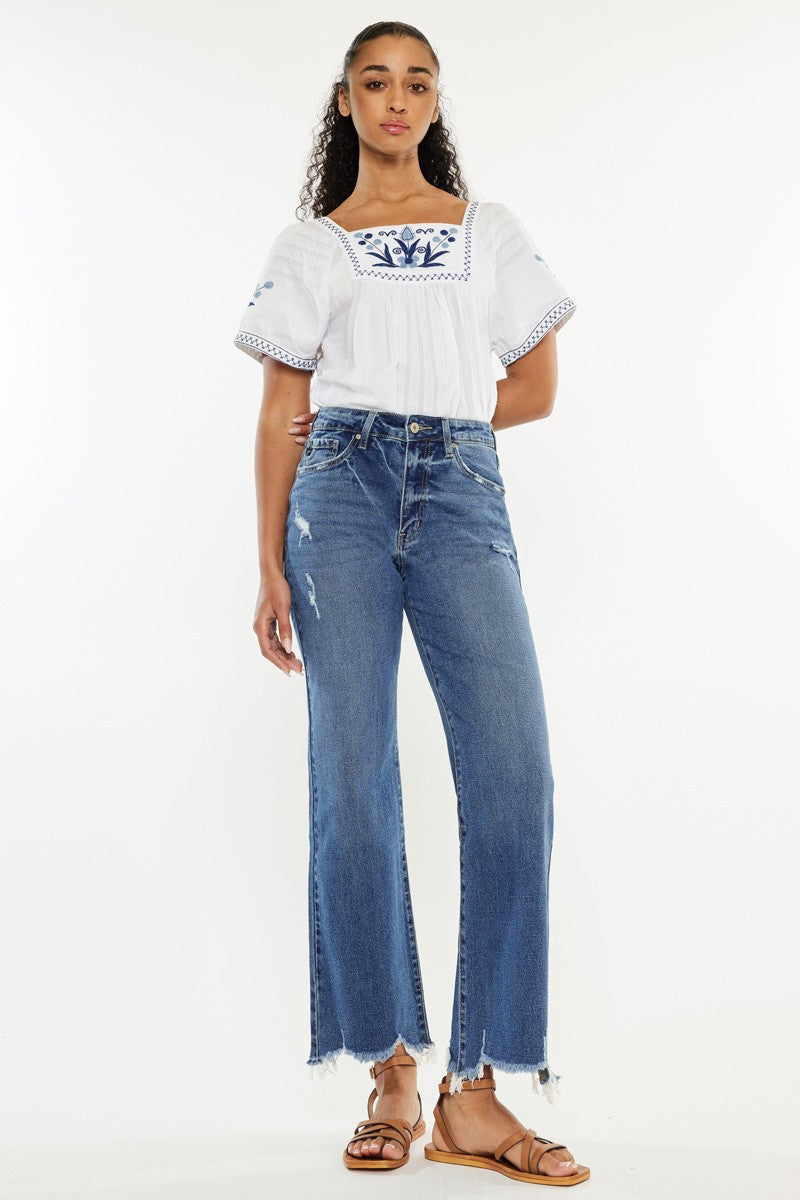 KanCan High Rise Slim Wide Leg Jean